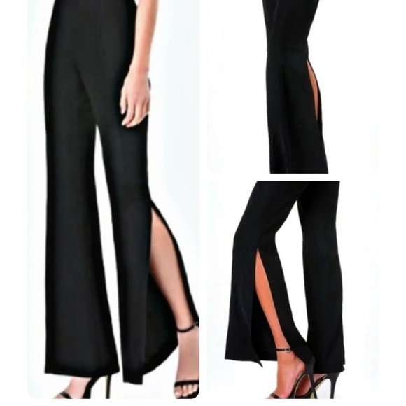 Bebe Side Slit Flare Pants Dance Wear Womens Size L - Picture 1 of 8